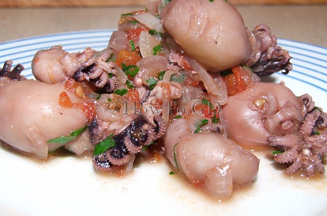 How to cook small cuttlefish in red wine