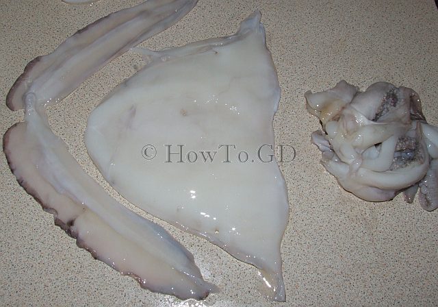 How to clean cuttlefish by peeling
