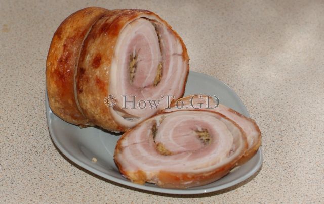 How to roast belly pork roll