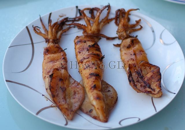 How to grill squid with ginger-soy sauce marinade
